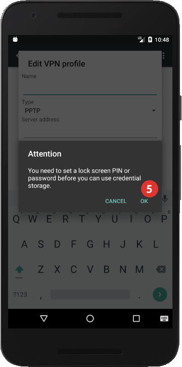How to set up L2TP VPN on Android Marshmallow: Step 5
