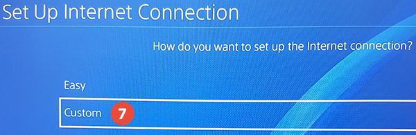 how to setup custom internet connection ps4